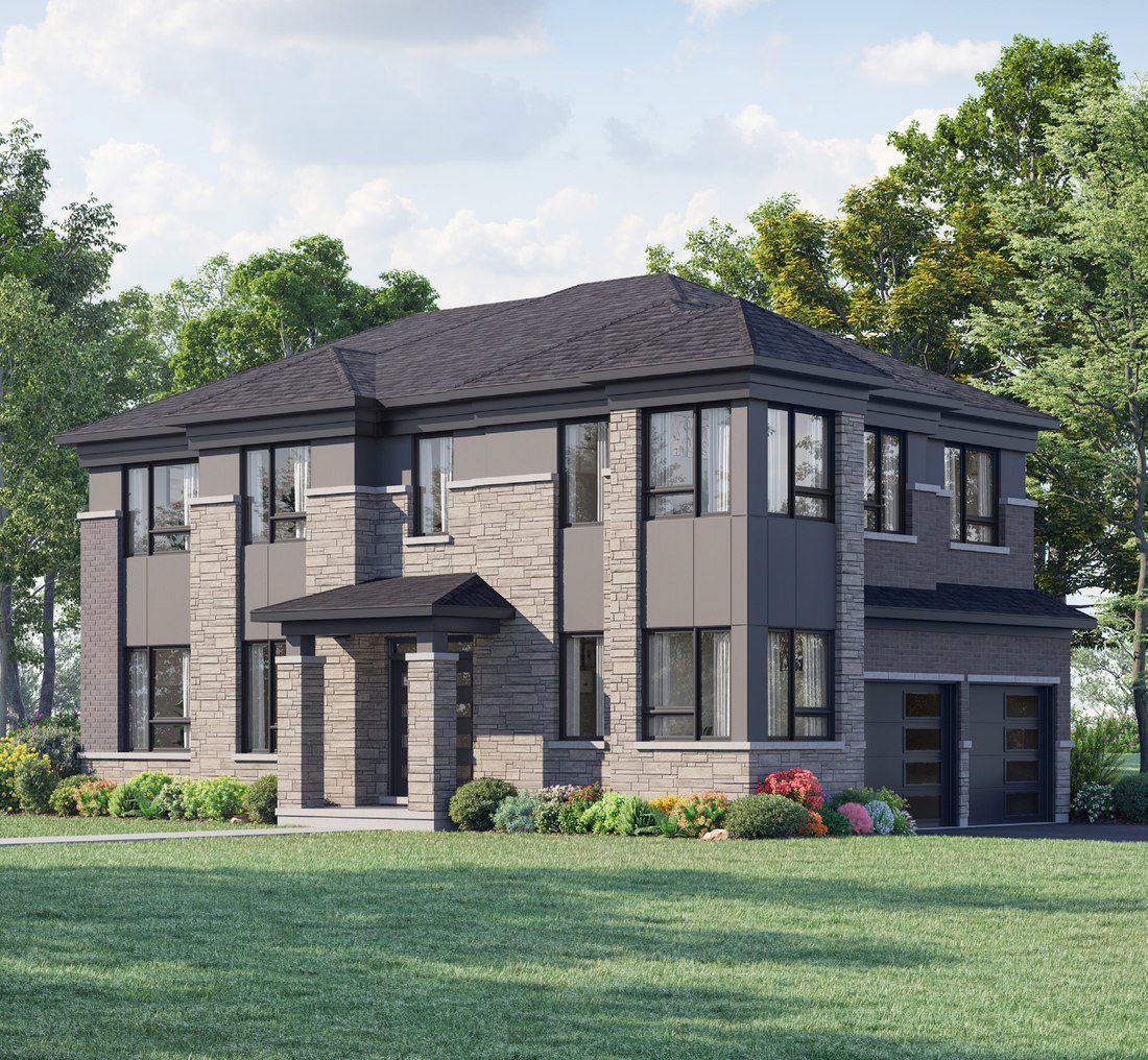 Modern detached home elevation at Ashburn Hills