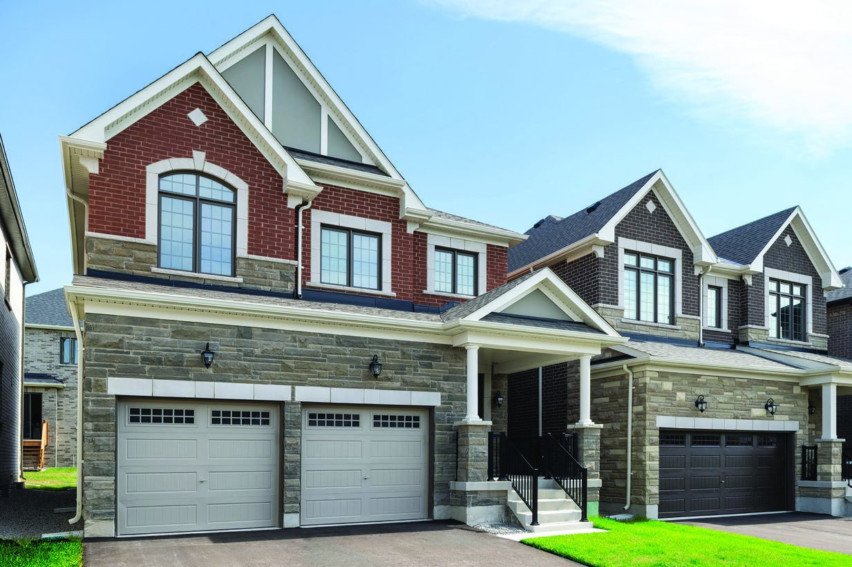 Stone-and-brick detached homes by Mattamy in Brooklin, Whitby