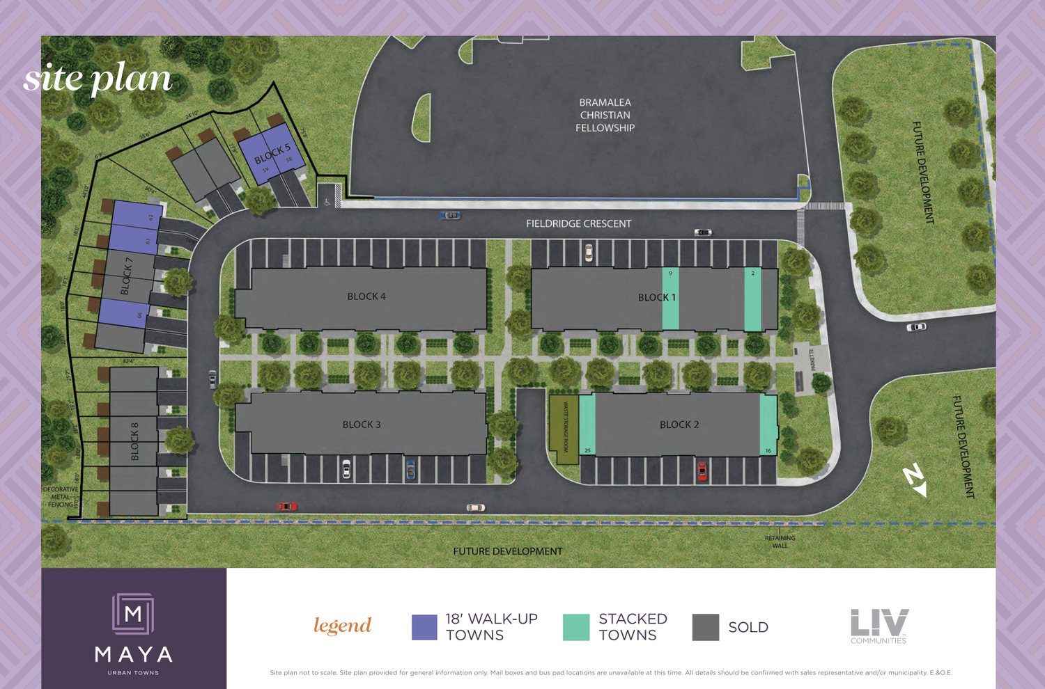 Maya Urban Towns official site plan, Fieldridge Crescent Brampton