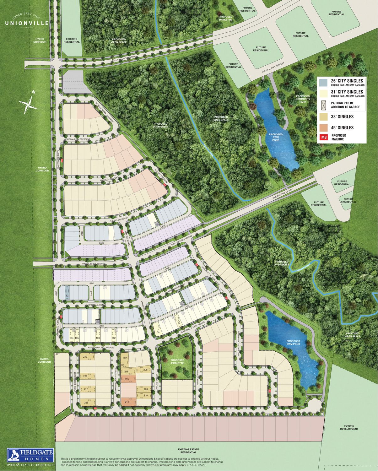 Upper East Side Phase 1 site plan (detached singles)