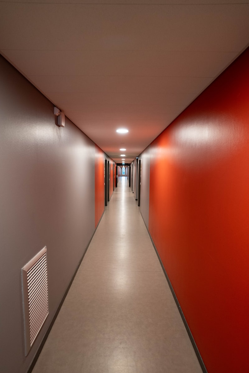 Freshly Painted Hallway in Bold Red